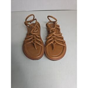 Nordstrom Beatris Ankle Strap Sandal Women's Brown Leather - Used - READ